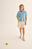 Soft Slub Cotton Polo T-Shirt (Blue)