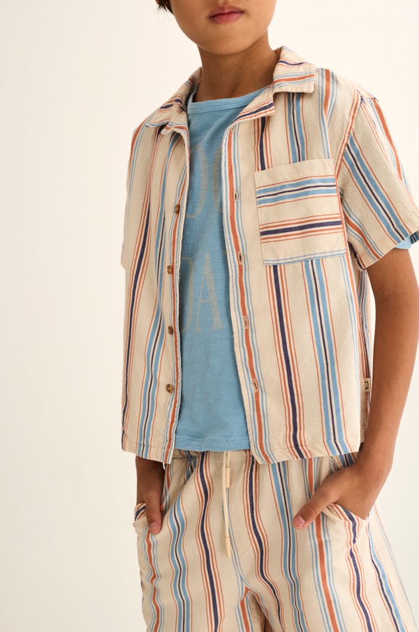 Striped Cotton Shirt (Ivory)