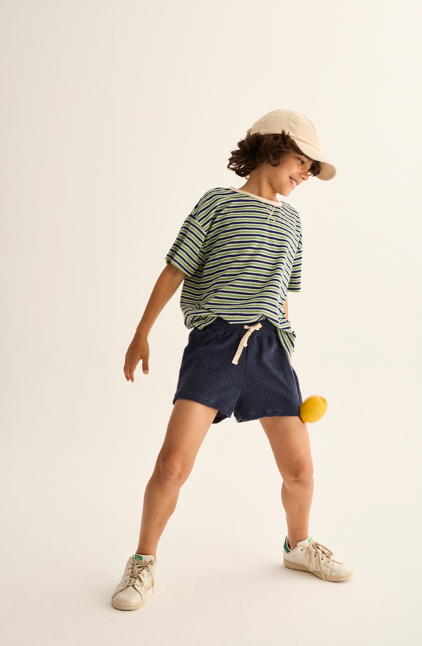 Soft Terry Cloth Shorts (Blue Melange)