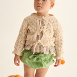 Openwork Tricot Baby Cardigan (Ivory)