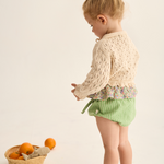 Openwork Tricot Baby Cardigan (Ivory)
