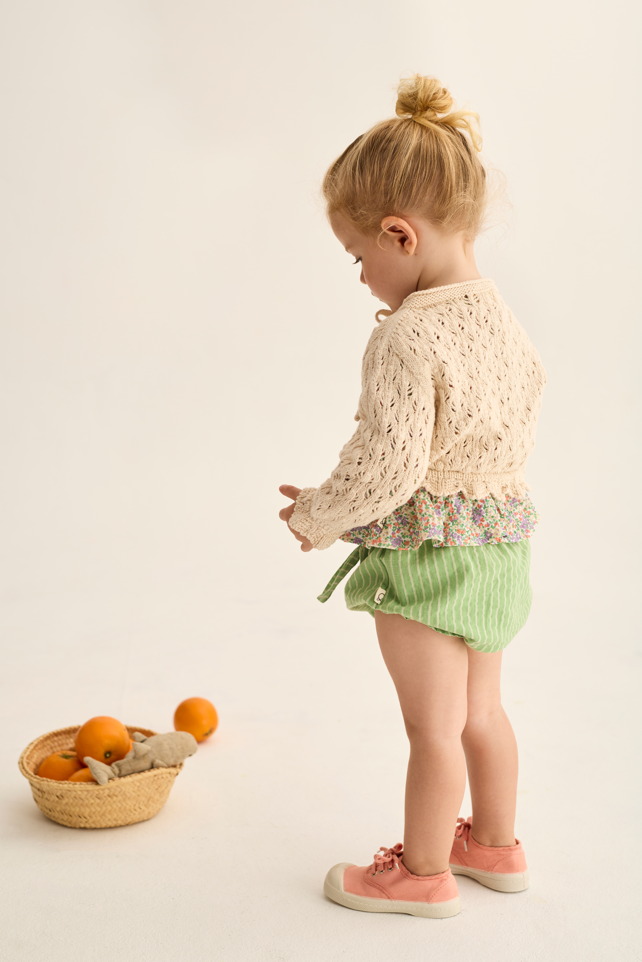 Openwork Tricot Baby Cardigan (Ivory)