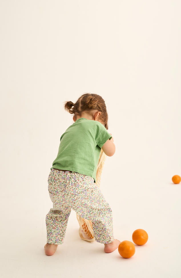Floral Twill Cotton Pants (Multi)
