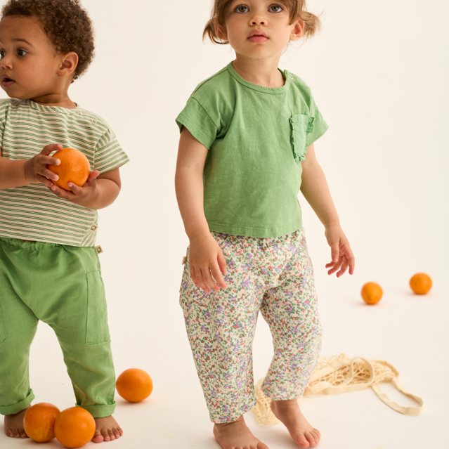 Floral Twill Cotton Pants (Multi)