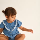 Chambray Denim Baby Blouse (Blue)