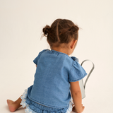 Chambray Denim Baby Blouse (Blue)