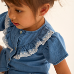 Chambray Denim Baby Blouse (Blue)