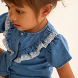 Chambray Denim Baby Blouse (Blue)