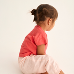 Soft Slub Cotton Ruffle Pocket T-Shirt (Tomato)