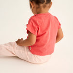 Soft Slub Cotton Ruffle Pocket T-Shirt (Tomato)