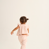 Cotton Linen Ruffle Pants (Cloud Pink)