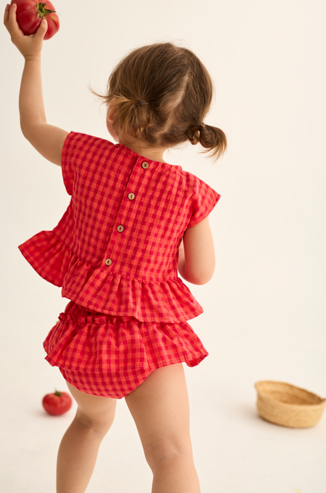 Gingham Cotton Bloomers (Tomato)