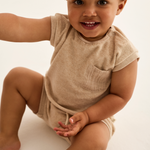 Soft Terry Cloth T-Shirt (Beige Melange)