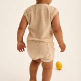 Soft Terry Cloth T-Shirt (Beige Melange)