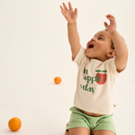 Soft Slub Cotton Print T- Shirt Apple (Ivory)