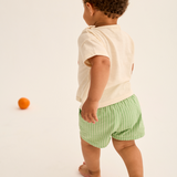 Soft Slub Cotton Print T- Shirt Apple (Ivory)