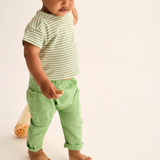 Striped Slub Cotton T-Shirt (Green)