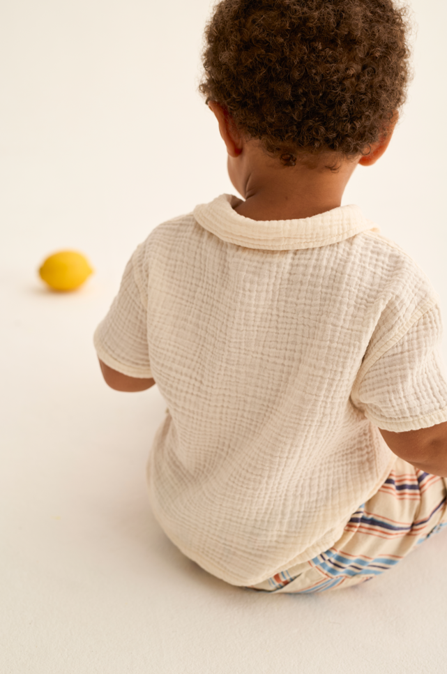 Soft Gauze Cotton Shirt (Ivory)