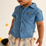 Chambray Denim Shirt (Blue)