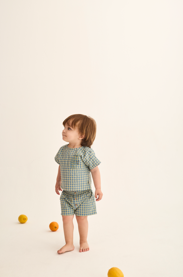 Gingham Cotton Top (Blue)