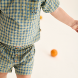 Gingham Cotton Top (Blue)