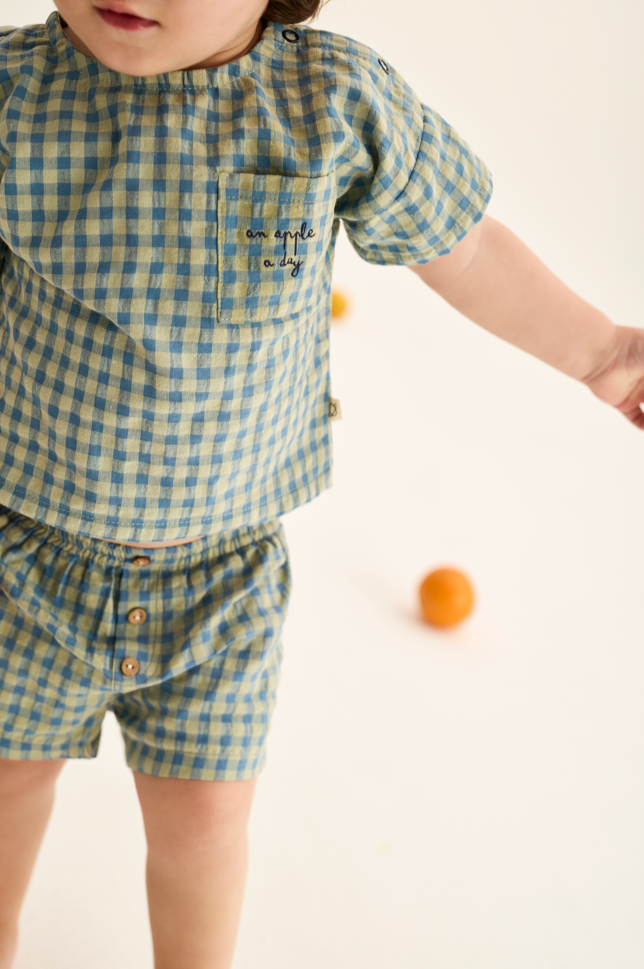 Gingham Cotton Top (Blue)
