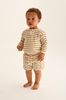 Double-Faced Striped Cotton Shorts (Sand)