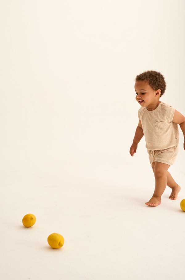 Soft Terry Cloth Shorts (Beige Melange)