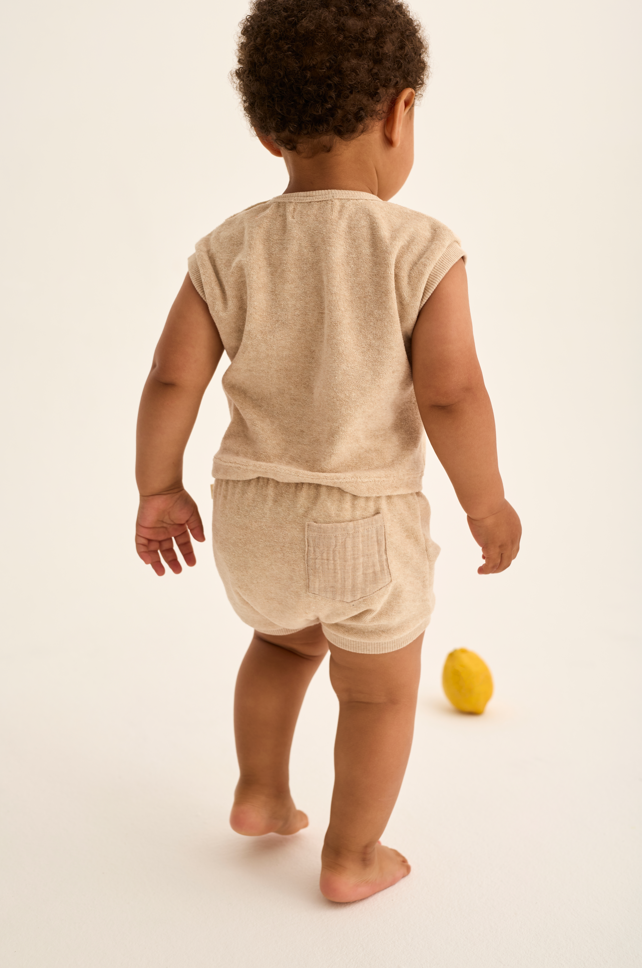 Soft Terry Cloth Shorts (Beige Melange)