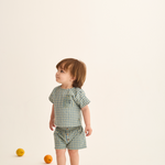 Gingham Cotton Shorts (Blue)