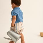 Striped Cotton Shorts (Ivory)