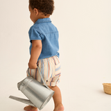 Striped Cotton Shorts (Ivory)