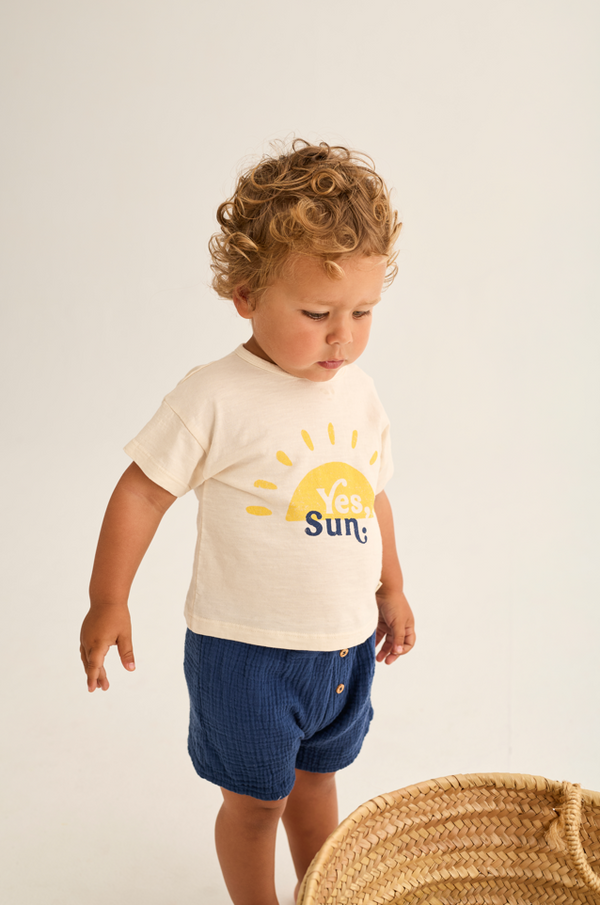 Soft Gauze Cotton Shorts (Navy)