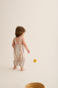 Striped Cotton Overalls (Ivory)