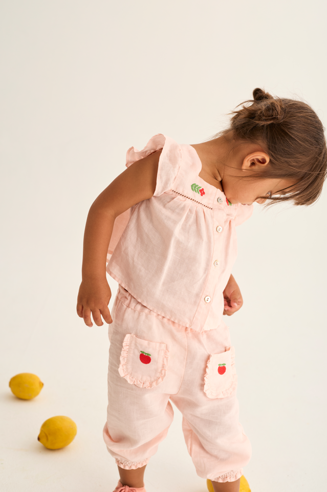 Cotton Linen Blouse (Cloud Pink)
