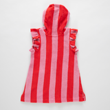 Girls Terry Coverup (Pink Red Stripe)