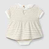 Striped Baby Dress w/Lace Collar