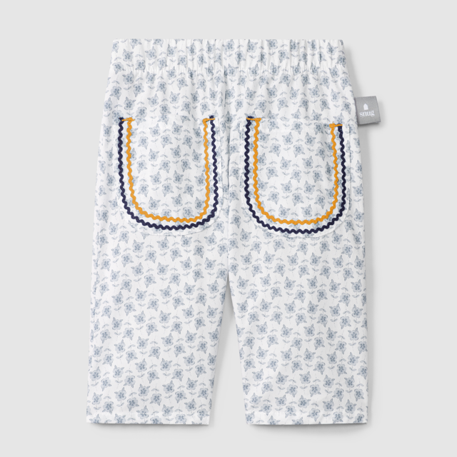 Floral Rickrack Pants (Blue)