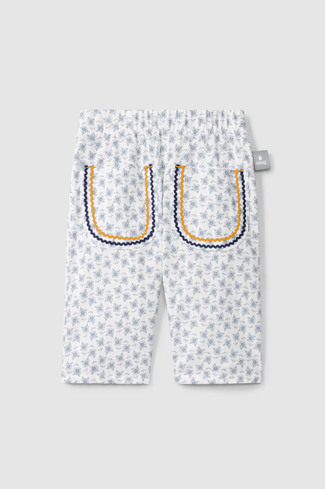 Floral Rickrack Pants (Blue)