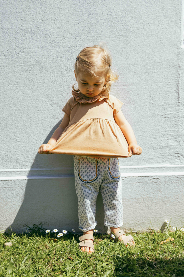 Floral Rickrack Pants (Blue)