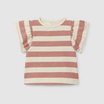 Striped Ruffle T-Shirt (Terracotta)