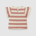 Striped Ruffle T-Shirt (Terracotta)