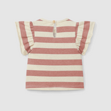 Striped Ruffle T-Shirt (Terracotta)