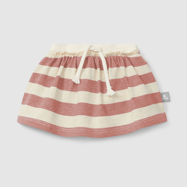 Striped Baby Skirt w/Diaper Cover (Terracotta)