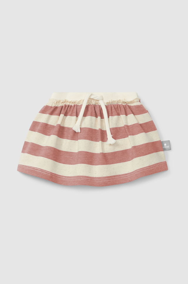 Striped Baby Skirt w/Diaper Cover (Terracotta)