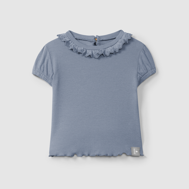 Ribbed Cap Sleeve Top (Indigo)