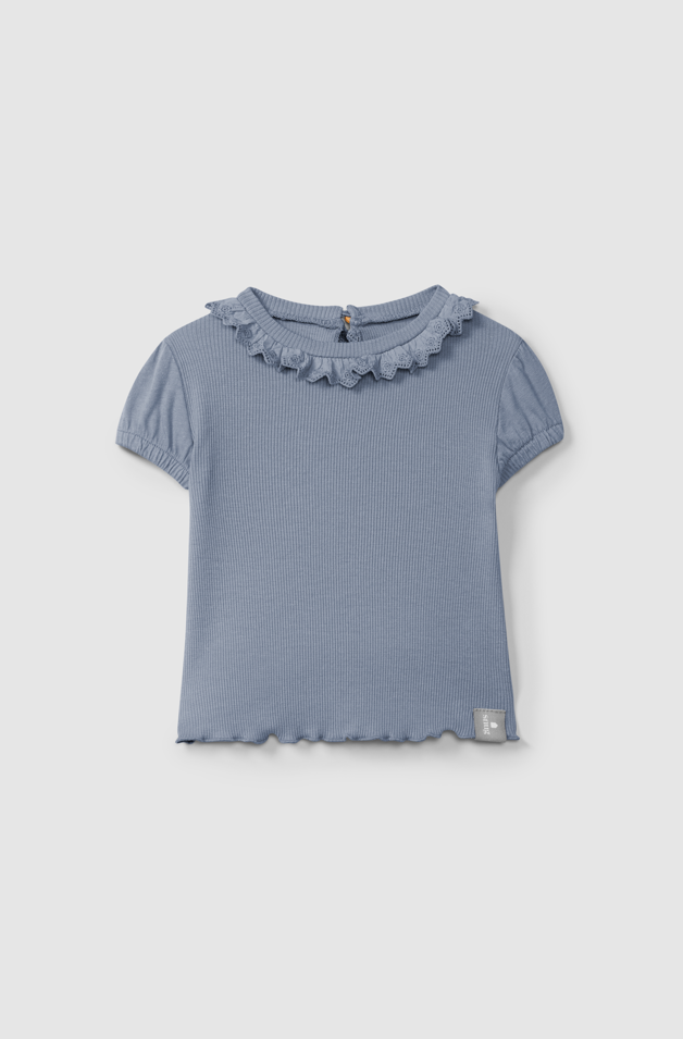 Ribbed Cap Sleeve Top (Indigo)
