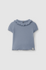 Ribbed Cap Sleeve Top (Indigo)
