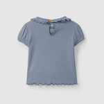 Ribbed Cap Sleeve Top (Indigo)