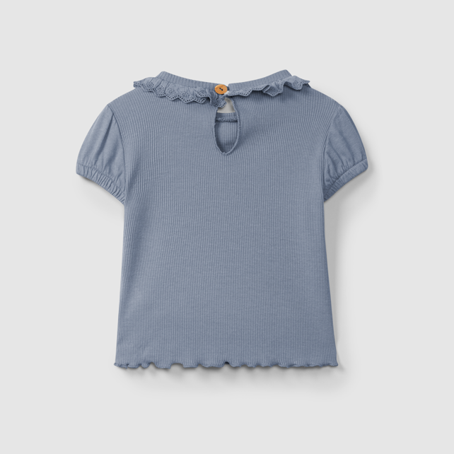 Ribbed Cap Sleeve Top (Indigo)